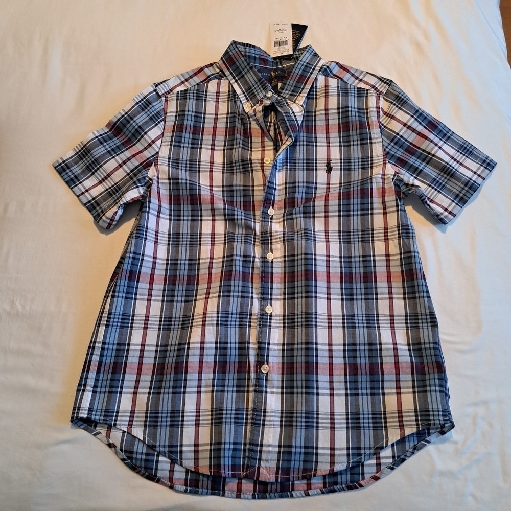 Ralph Lauren boys plaid button down shirt size 14/16
